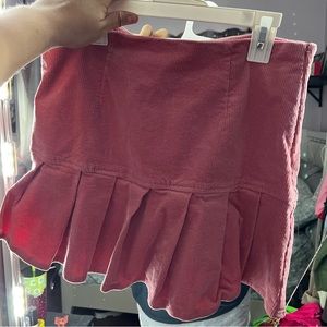 Pink corduroy mini skirt